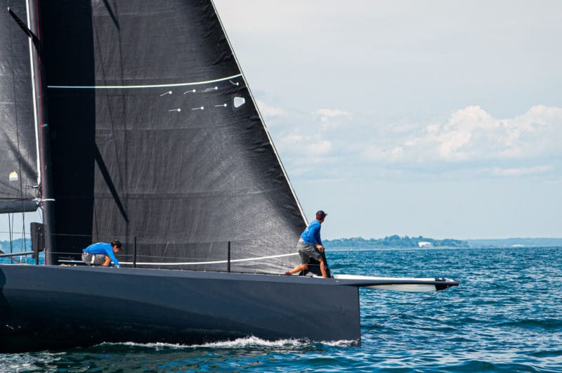 Maxi yacht racing off Newport, Rhode Island