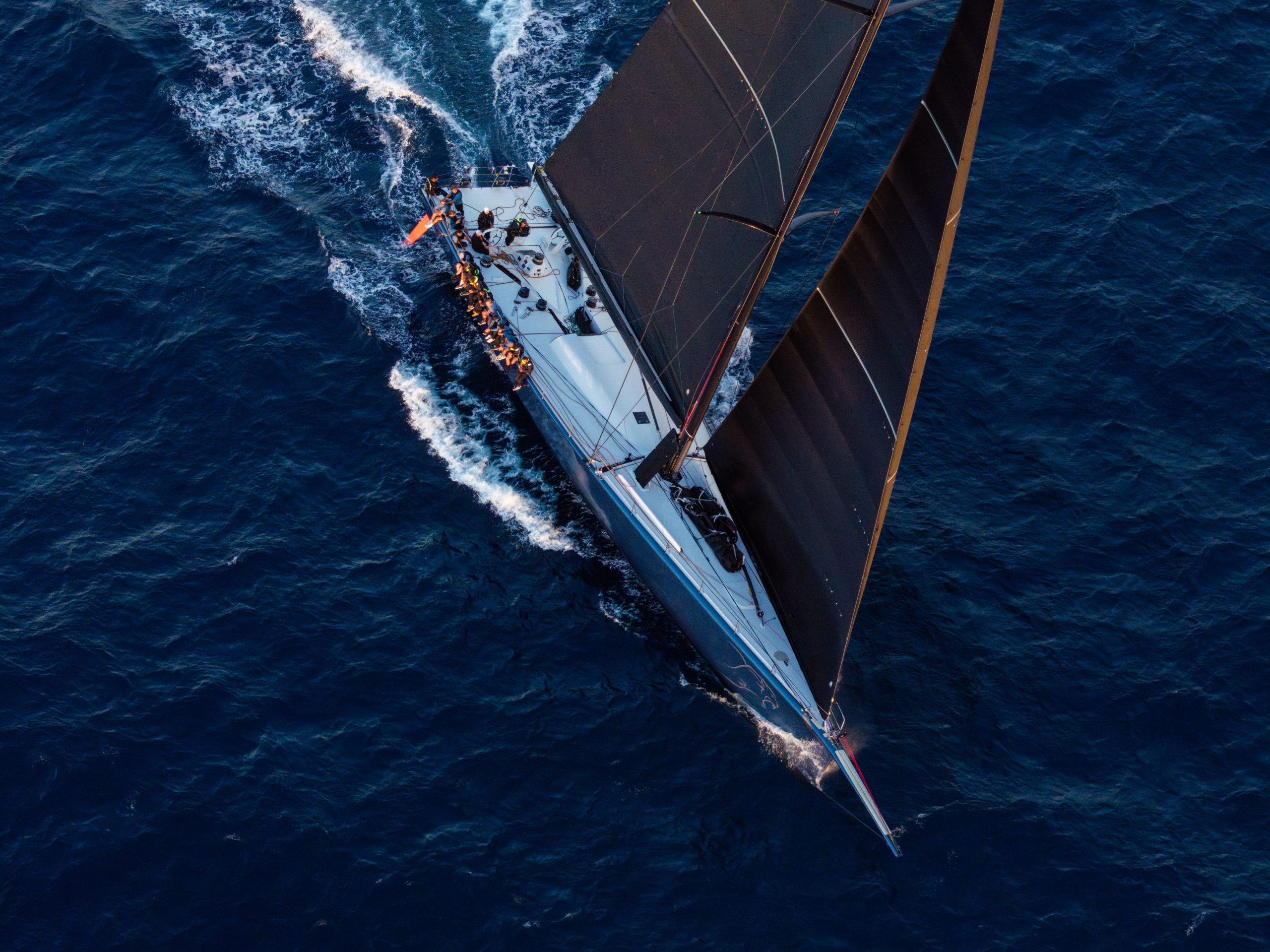 Leopard 3 finishing the RORC Caribbean 600