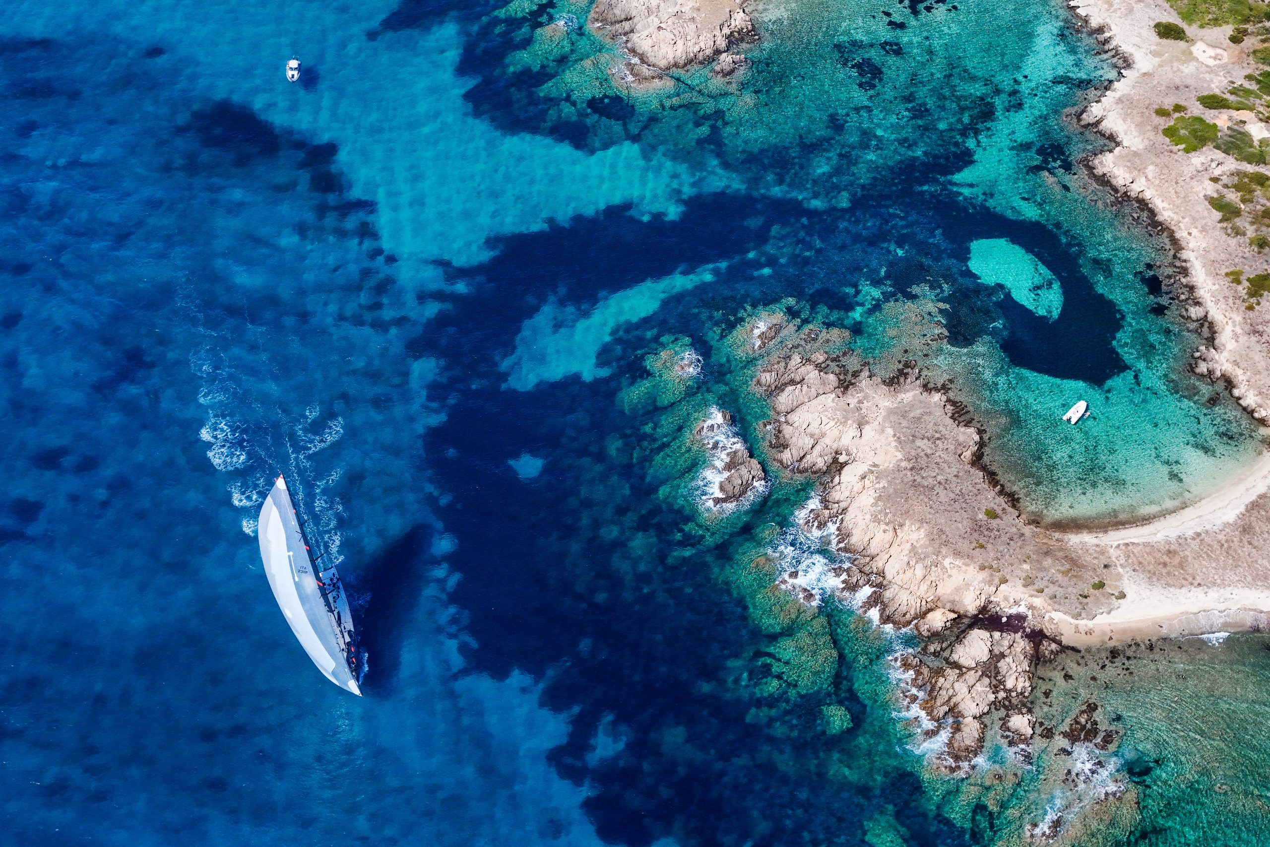 Maxi yachts racing under Doyle Sails in the Mediterranean