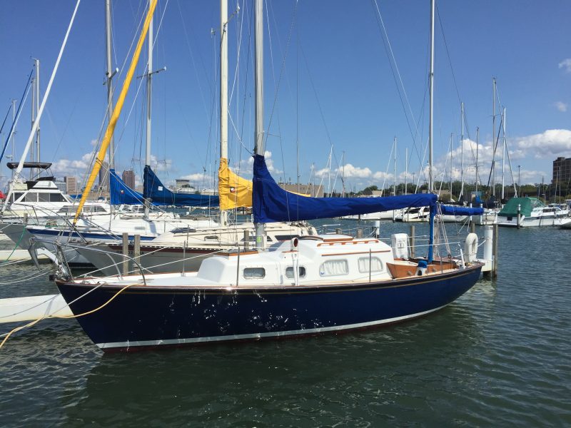 Sailboat in the marina at Edgewater, Cleveland