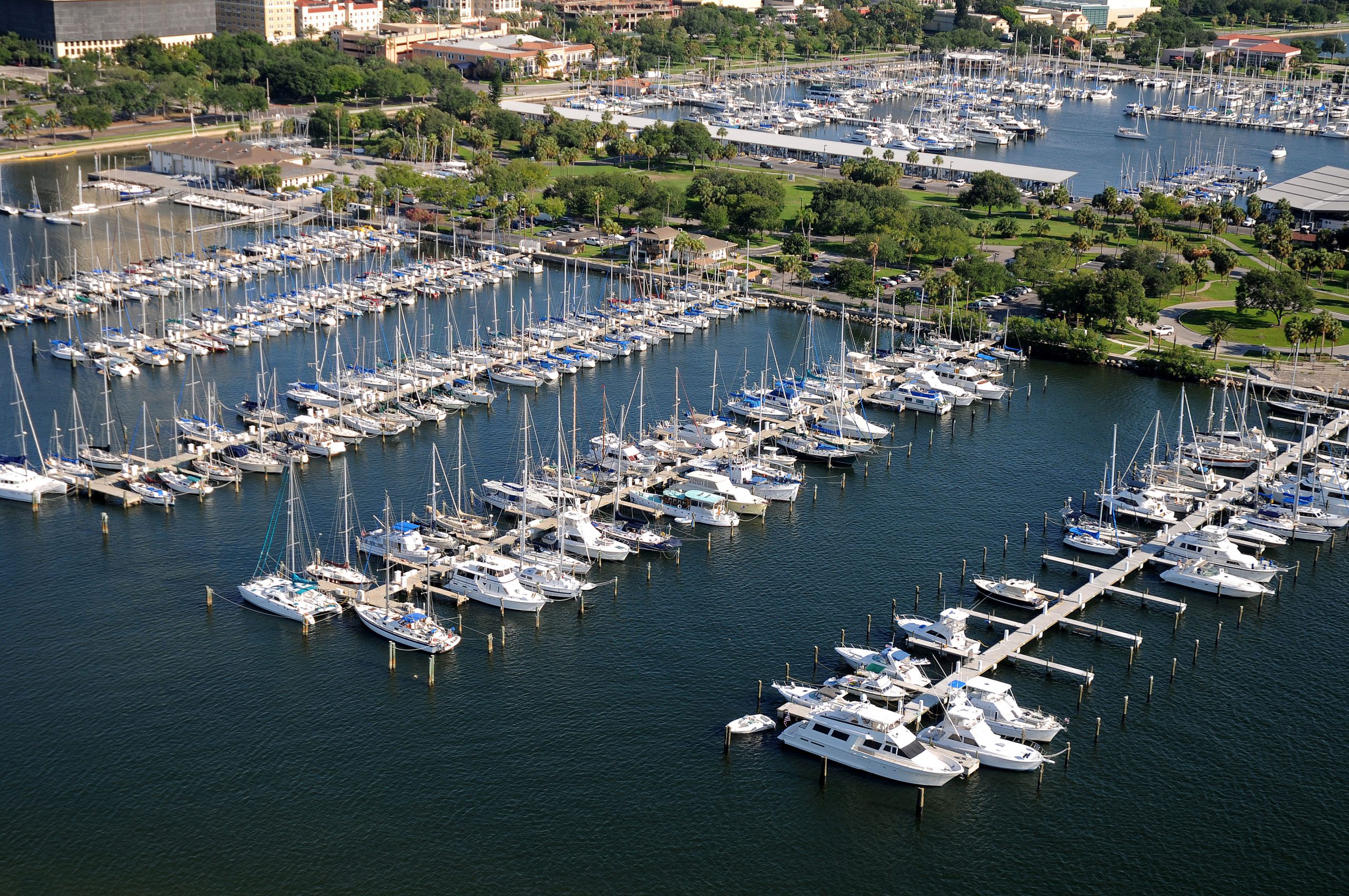 Aerial view of St. Petersburg Marina, Florida