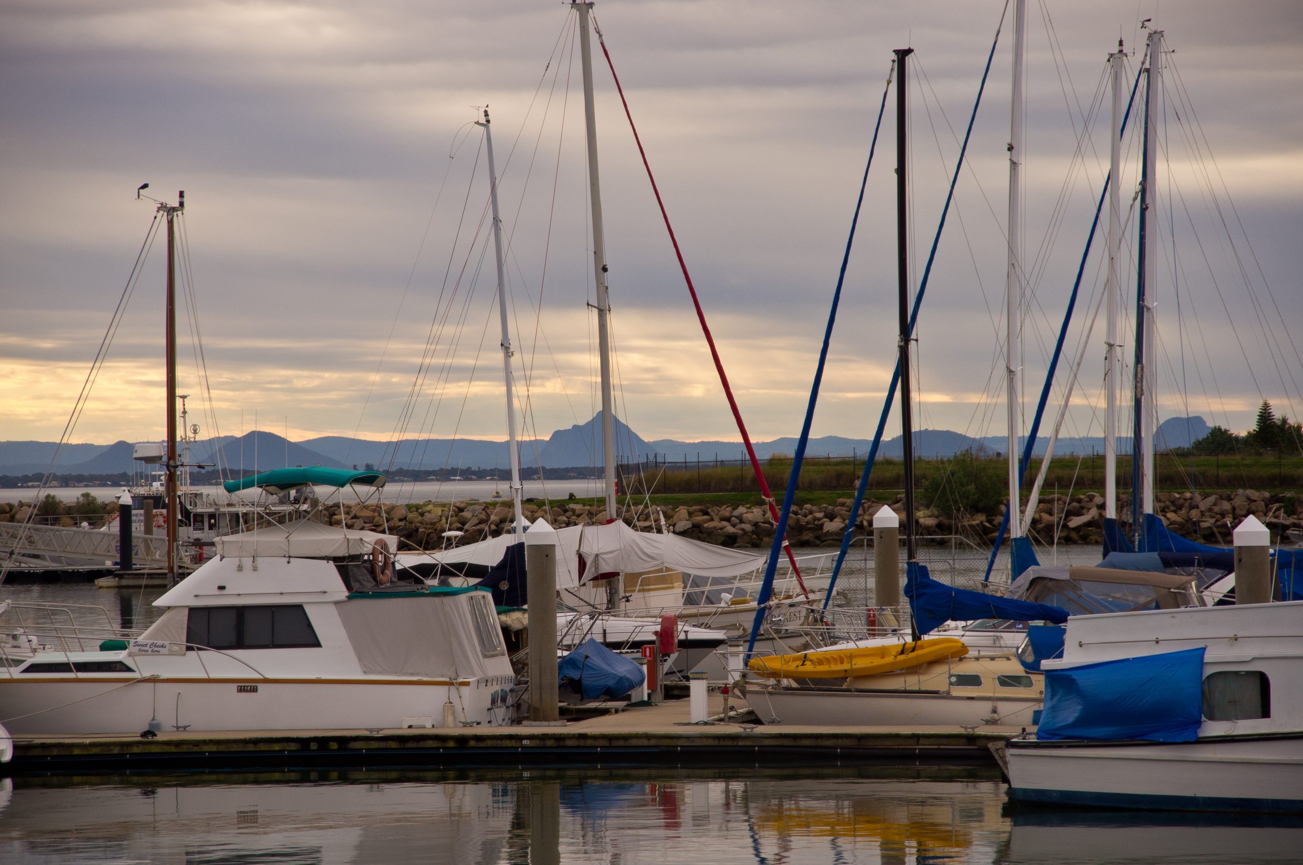 Yachts at Scarborough Boat Harbour on Moreton Bay, Queensland