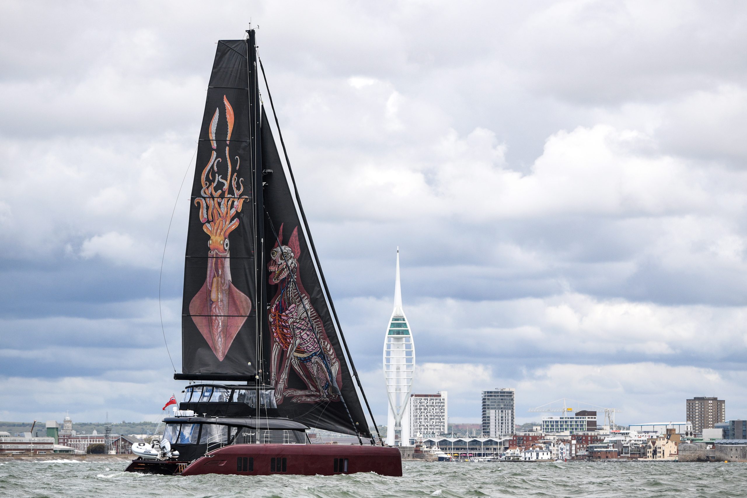 A Sunreef multihull sailing under Doyle Sails