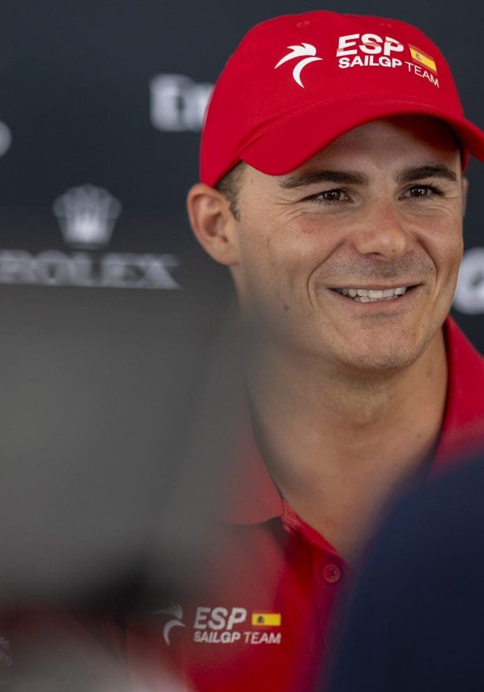 Diego Botin, driver of Spain SailGP Team, speaks to the media in a pre-event press conference ahead of the ROCKWOOL France Sail Grand Prix held in Saint Tropez, France Thursday 11 September 2025. Rolex SailGP Championship Event 9 Season 2025. Photo: Samo Vidic for SailGP. Handout image supplied by SailGP