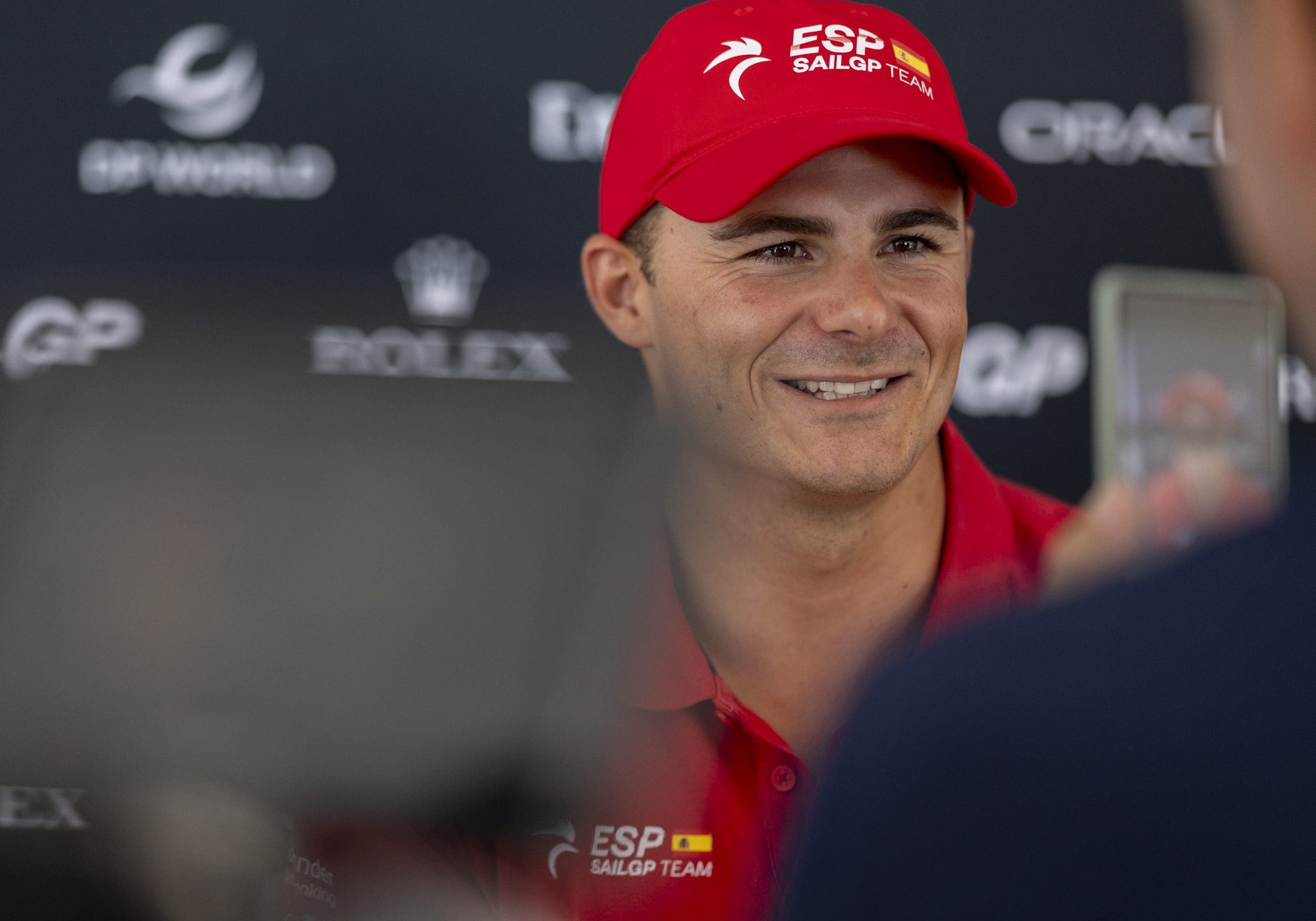 Diego Botin, driver of Spain SailGP Team, speaks to the media in a pre-event press conference ahead of the ROCKWOOL France Sail Grand Prix held in Saint Tropez, France Thursday 11 September 2025. Rolex SailGP Championship Event 9 Season 2025. Photo: Samo Vidic for SailGP. Handout image supplied by SailGP