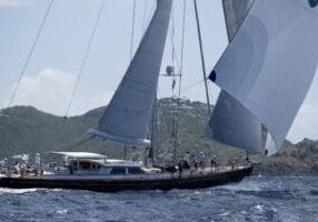 Whisper sailing in the St. Barth's Bucket Regatta.